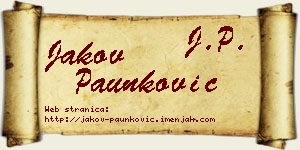 Jakov Paunković vizit kartica